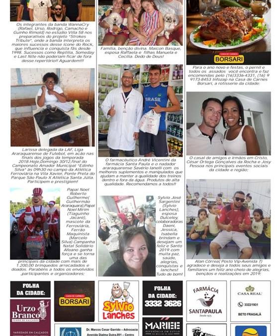 FATOS E FOTOS – 30/12/2018 – DOMINGO- FOLHA DA CIDADE!