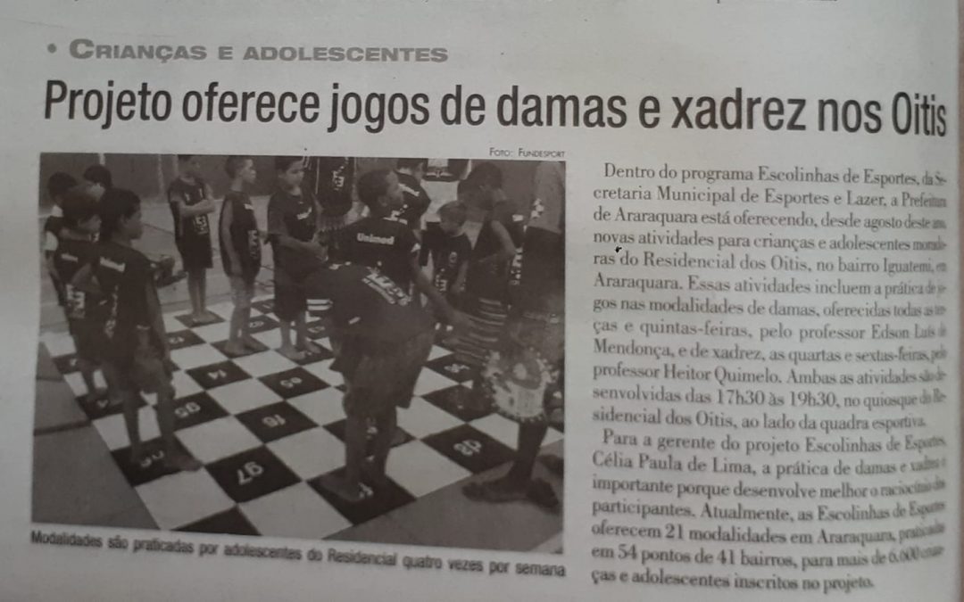 PROJETO XADREZ – 06/12/2018 – QUINTA-FEIRA!