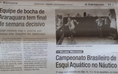 BOCHA DE ARARAQUARA NO ESTADUAL 2018 – 08/12/2018-SÁBADO!