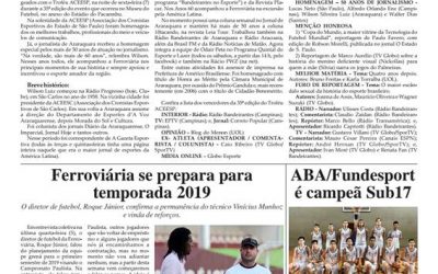 ESPORTES E LAZER – FOLHA DA CIDADE – 11/12/2018!