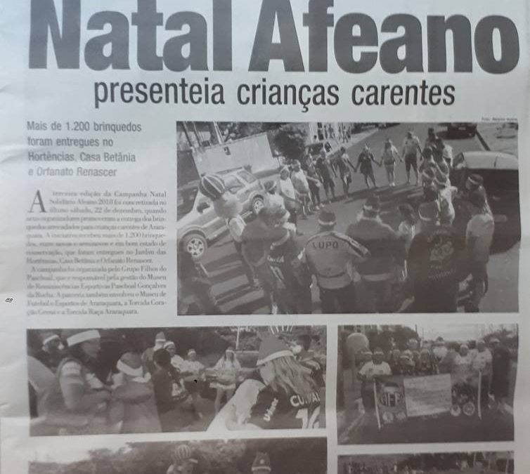 NATAL SOLIDÁRIO AFEANO PARA CRIANÇAS CARENTES – 27/12/2018 – QUINTA-FEIRA ,O IMPARCIAL !