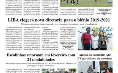ESPORTES E LAZER – FOLHA DA CIDADE – 15/01/2019 – TERÇA-FEIRA!