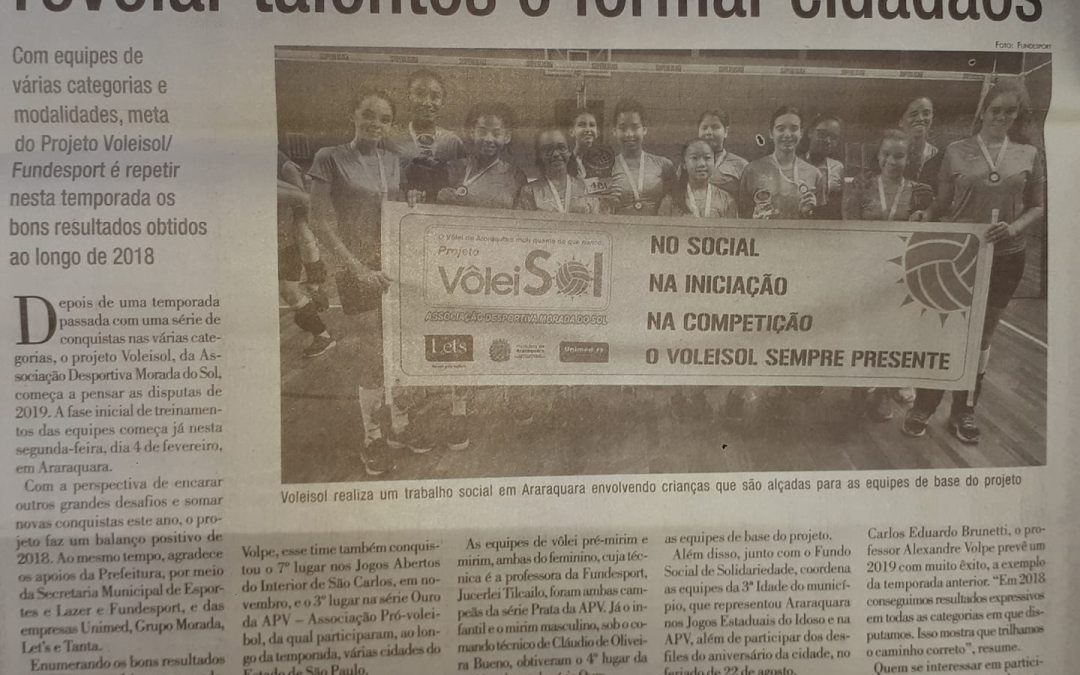 PROJETO VOLEY SOL – 03/02/2019 -O IMPARCIAL- DOMINGO!
