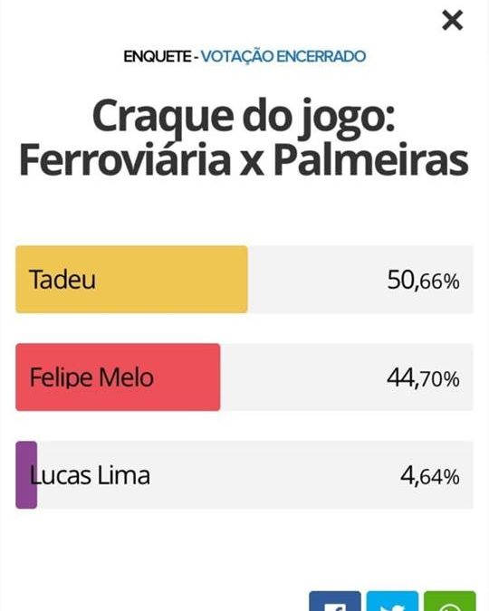 TADEUS:O MELHOR DO JOGO ENTRE FERROVIÁRIA E PALMEIRAS!