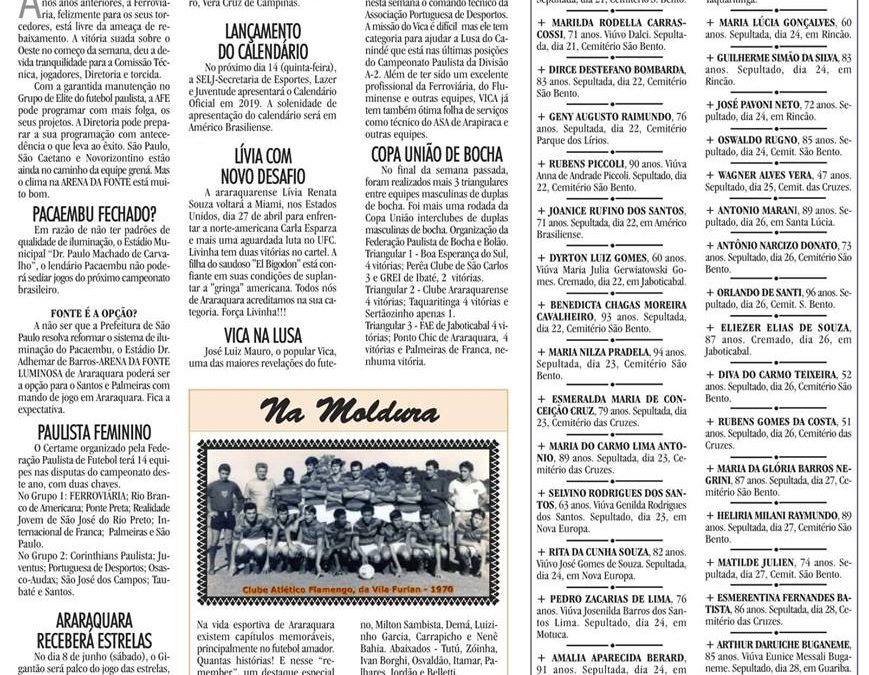 ESPORTES- JORNAL DE ARARAQUARA- 02/03/2019!