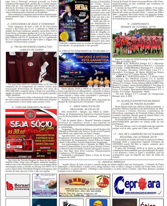 Página 6 ,As 12 do Soro ,Folha da Cidade de Araraquara ,30/05-Quinta-feira .