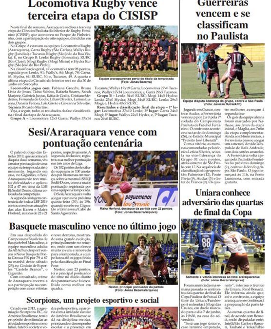 Esportes e Lazer,Folha da Cidade de 28/05/2019 – Terça-feira!