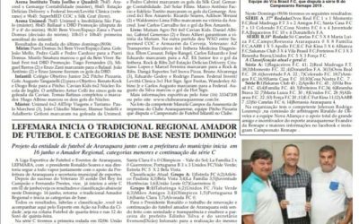 Página 06 ,Futebol ,Folha da Cidade de Araraquara desta 12/06,quarta- feira!