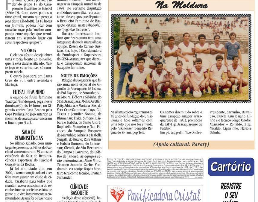 ESPORTES – JORNAL DE ARARAQUARA – 08/06/2019!
