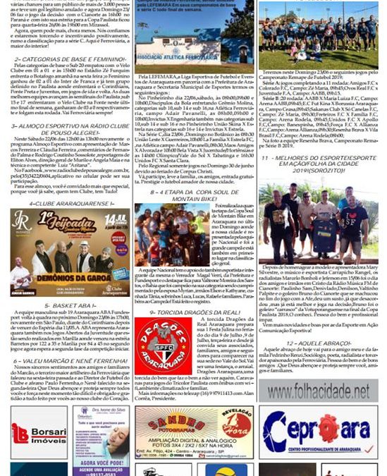 Página 6 ,As 12 do Soro ,Folha da Cidade de Araraquara ,20/06-Quinta-feira !