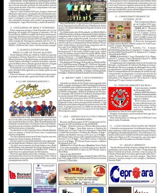 Página 6 ,As 12 do Soro ,Folha da Cidade de Araraquara ,27/06-Quinta-feira !