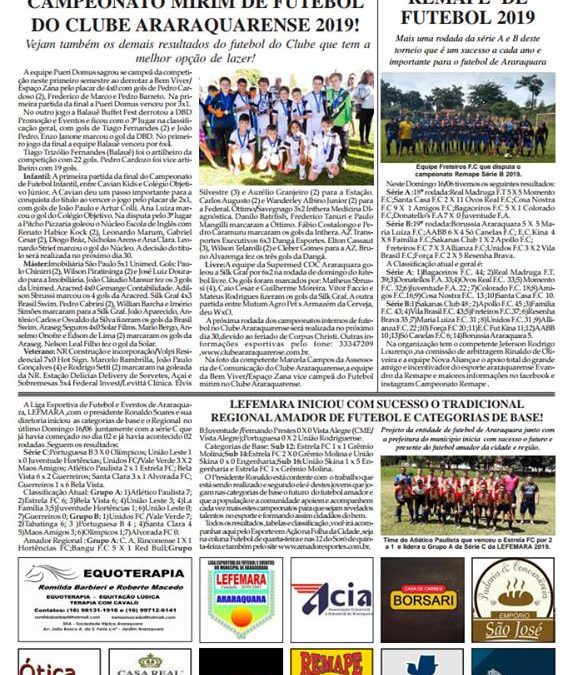 Página 06 ,Futebol ,Folha da Cidade de Araraquara desta 19/06,quarta- feira!