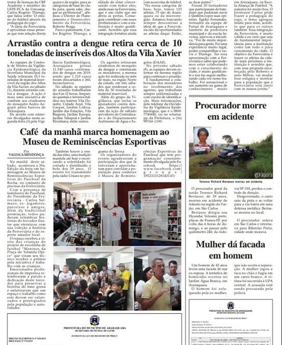 04/06/2019-Terça-feira ,Folha da Cidade!