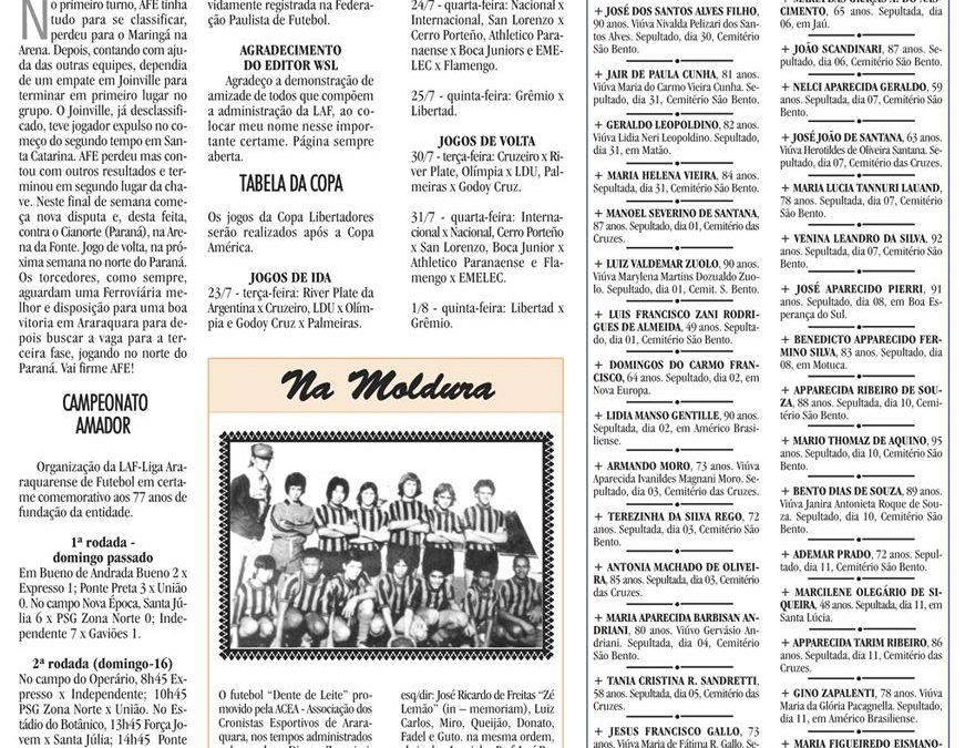 ESPORTES – JORNAL DE ARARAQUARA – 15/06/2019!
