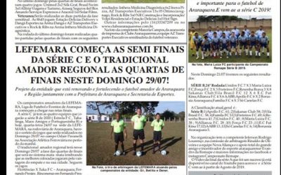 Página 04 ,Futebol ,Folha da Cidade de Araraquara desta 24/07,quarta- feira!