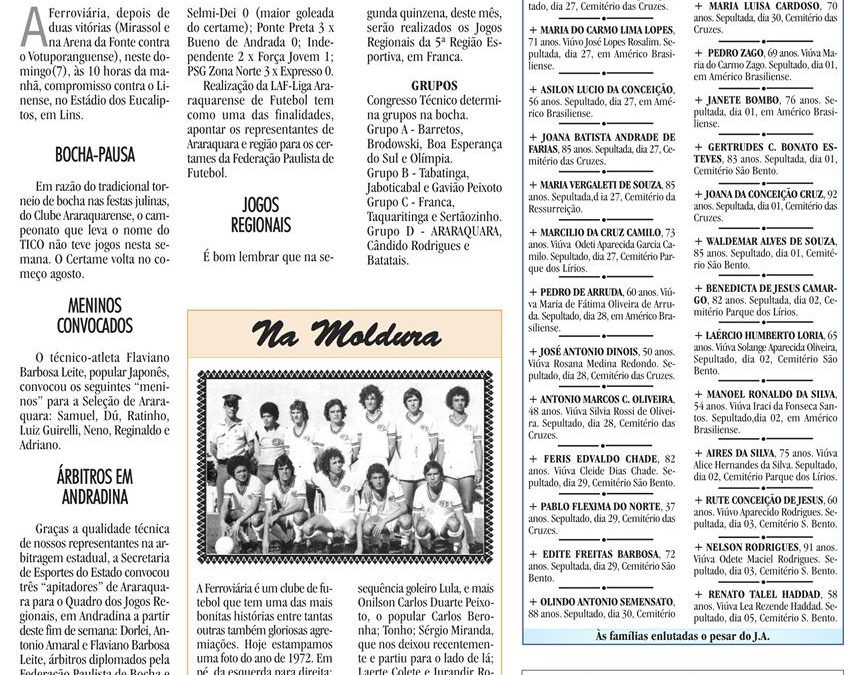 ESPORTES – JORNAL DE ARARAQUARA – 06/07/2019!