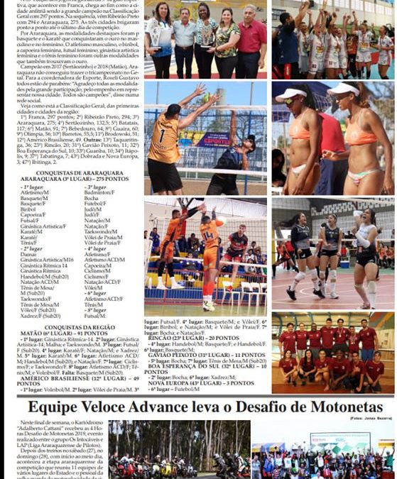 Esportes e Lazer de 30/07/2019 na Folha da Cidade de Araraquara!