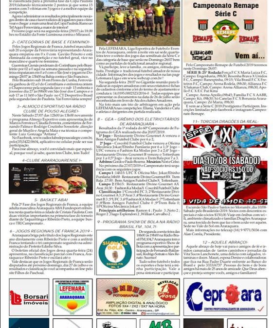 Página 6 ,As 12 do Soro ,Folha da Cidade de Araraquara ,25/07-Quinta-feira !