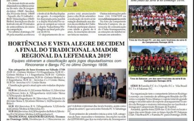 Página 06,Futebol ,Folha da Cidade de Araraquara de quarta- feira,21/08/2019!