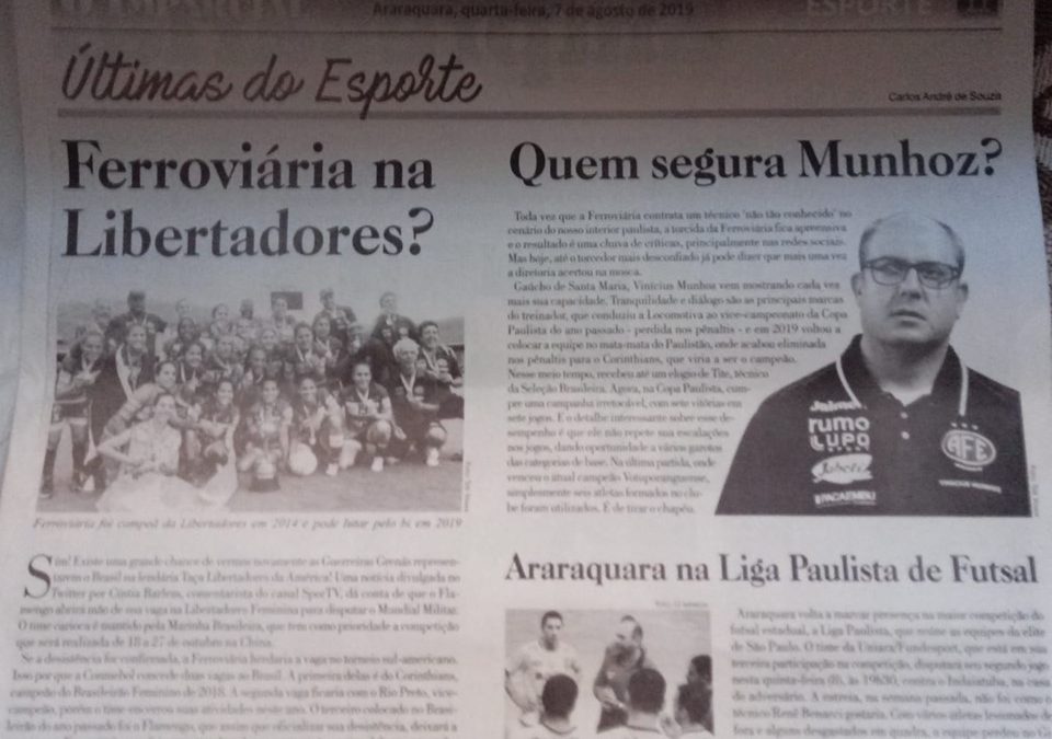 07/08/2019 – Quarta- feira ,O Imparcial de Araraquara!