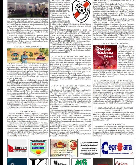 Página 6 ,As 12 do Soro ,Folha da Cidade de Araraquara ,22/08-Quinta-feira !