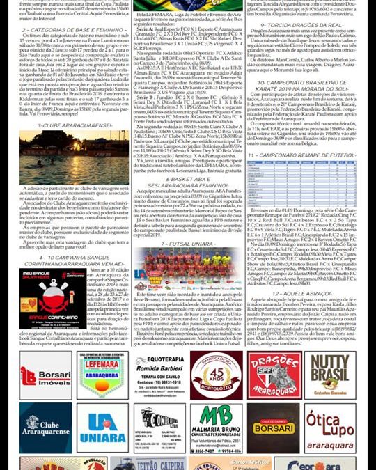 Página 6 ,As 12 do Soro ,Folha da Cidade de Araraquara ,05/09-Quinta-feira !