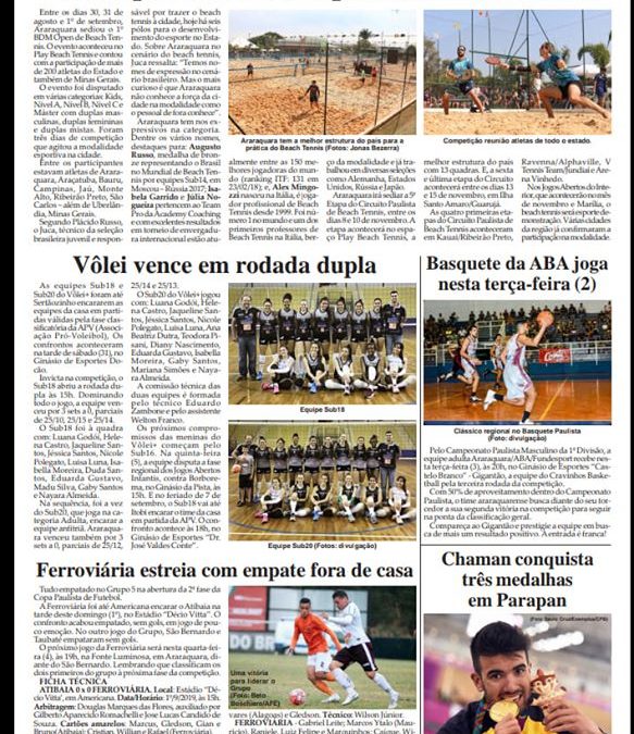 Esportes e Lazer da Folha da Cidade de Araraquara,03/09-Terça-feira!