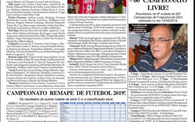 Página 06,Futebol ,Folha da Cidade de Araraquara de quarta- feira,18/09/2019!