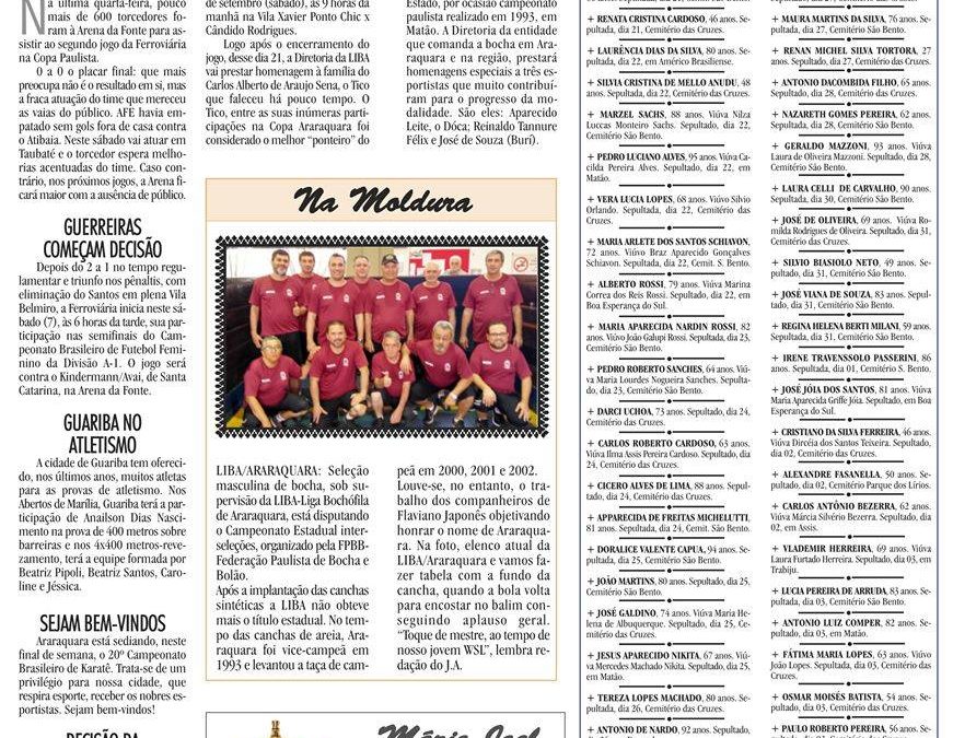ESPORTES – JORNAL DE ARARAQUARA – 07/09/2019!