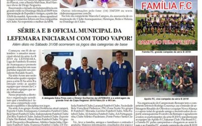 Página 06,Futebol ,Folha da Cidade de Araraquara de quarta- feira,04/09/2019!