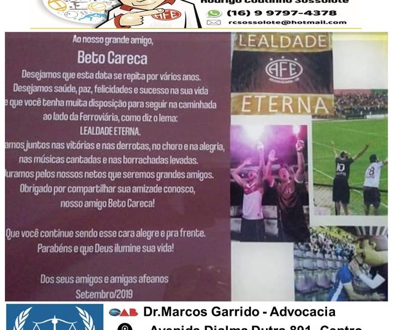 17/09/2019 – Terça-feira,Foto Destak na Folha da Cidade de Araraquara!