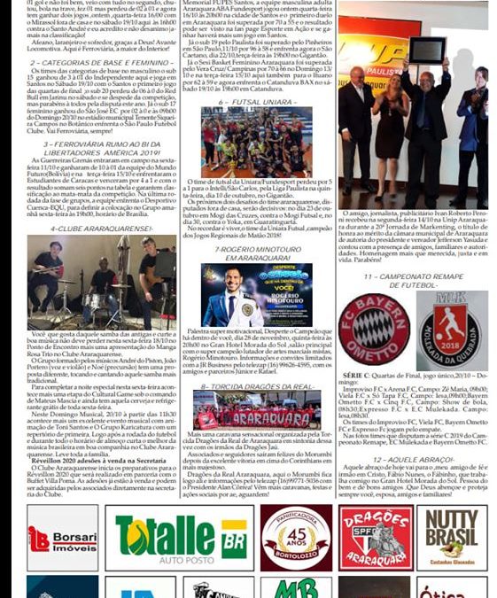 Página 06,As 12 do Soro ,Folha da Cidade de Araraquara de quinta- feira,17/10/2019!