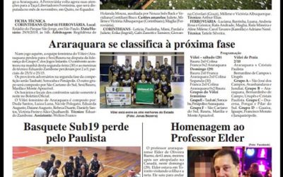 Esportes e Lazer,Folha da Cidade de 01/10/2019 – Terça-feira!