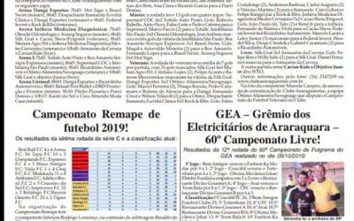 Página 06,Futebol ,Folha da Cidade de Araraquara de quarta- feira,09/10/2019!