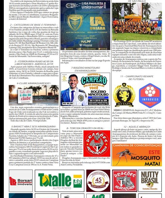 Página 06,As 12 do Soró ,Folha da Cidade de Araraquara de quinta- feira,24/10/2019!