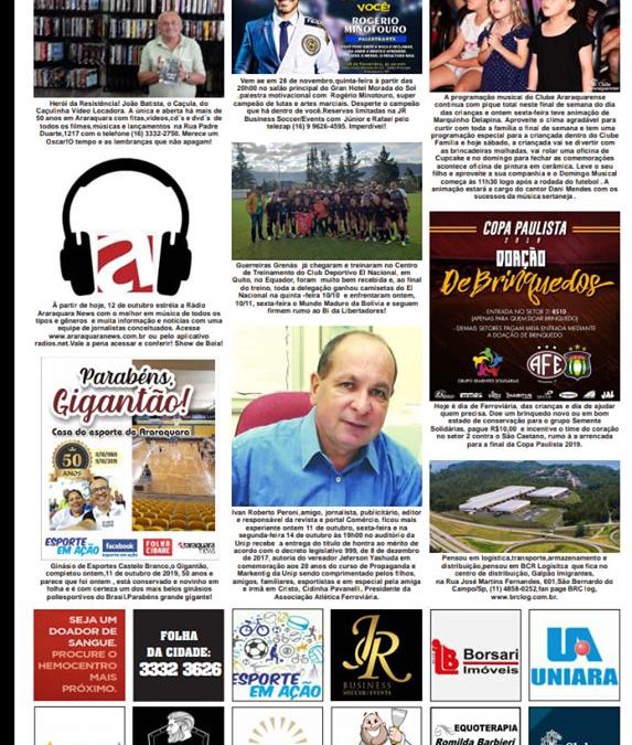 Página 06,Fatos e Fotos,Folha da Cidade de Araraquara de Sabado,12/10/2019!