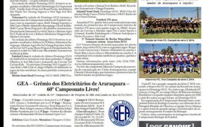 Página 06,Futebol,Folha da Cidade de Araraquara de Quarta -feira ,06/11/2019!