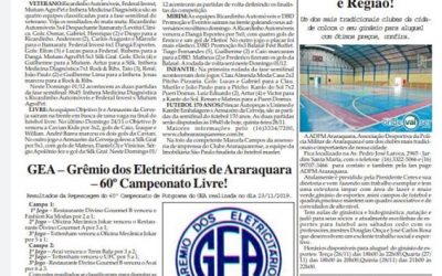 Página 06,Clubes,Folha da Cidade de Araraquara de Quinta-feira,28/11/2019!