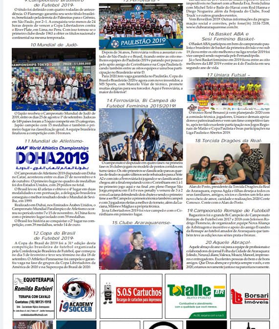 Página 6 ,Retrospectiva Esporte em Acao 2019 ,Folha da Cidade de Araraquara,Sabado ,28/12/2019!
