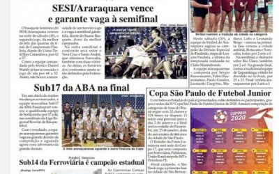 Esportes e Lazer de 03/12/2019,Terca feira na Folha da Cidade de Araraquara!