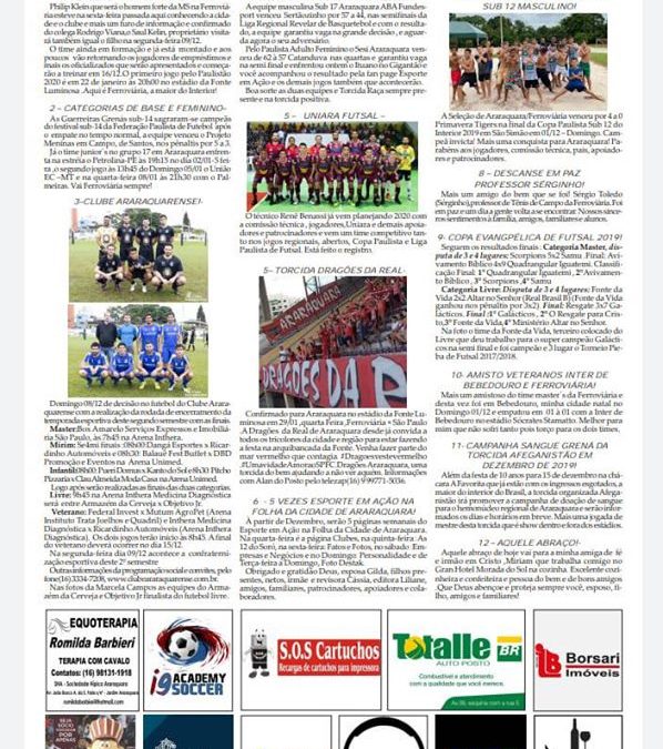Página 06,As 12 do Soro,Folha da Cidade de Araraquara de Quinta-feira,05/12/2019!