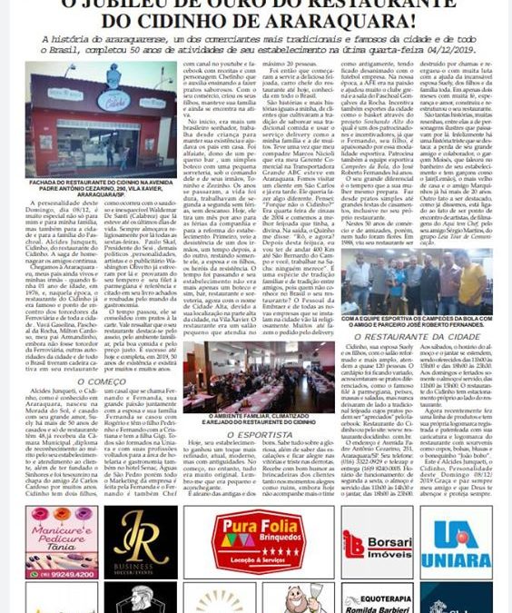 Página 03,Personalidade,Folha da Cidade de Araraquara de Domingo,08/12/2019!