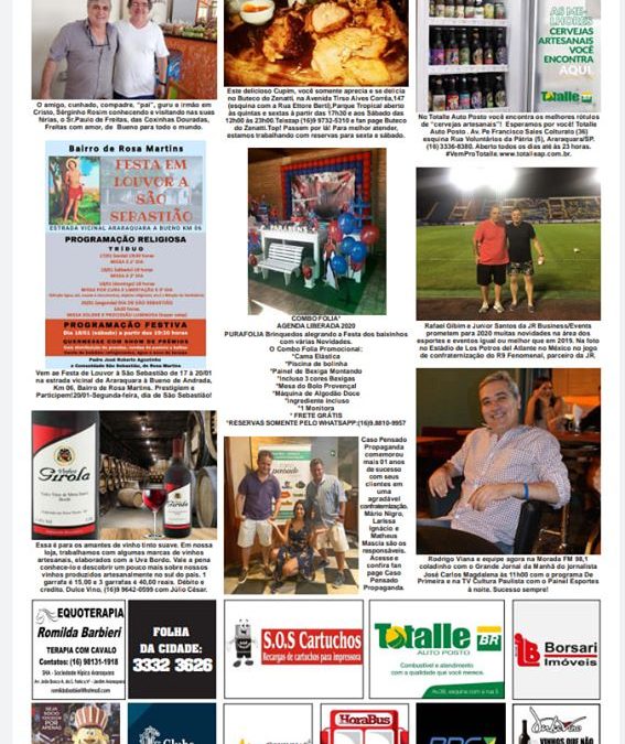 Página 6,Fatos e Fotos ,Folha da Cidade de Araraquara,Sexta-feira 17/01/2020!