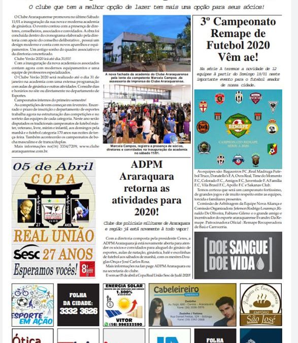 Página 6,Clubes,Folha da Cidade de Araraquara,Quarta-feira 15/01/2020!
