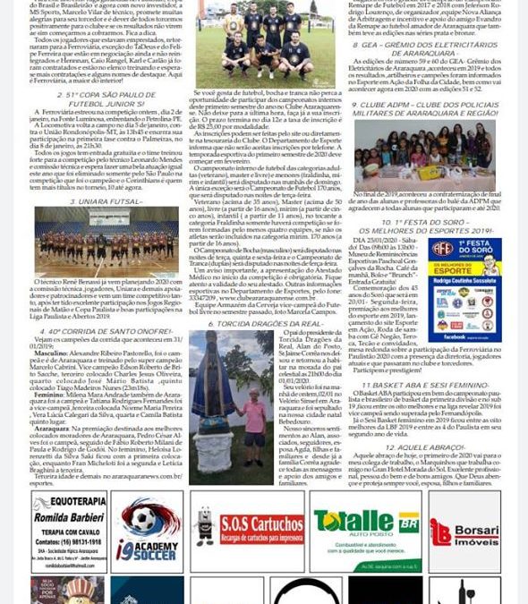 Página 6, As 12 do Soro,Folha da Cidade de Araraquara,Sexta-feira ,03/01/2020!