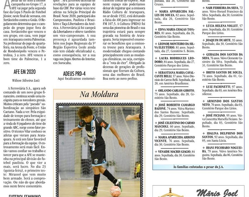 ESPORTES – JORNAL DE ARARAQUARA – 11/01/2020!