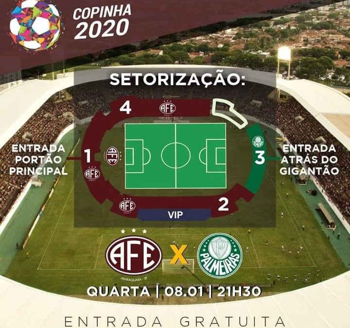 Informações para a partida entre Ferroviária x Palmeiras ,quarta-feira 08/01.