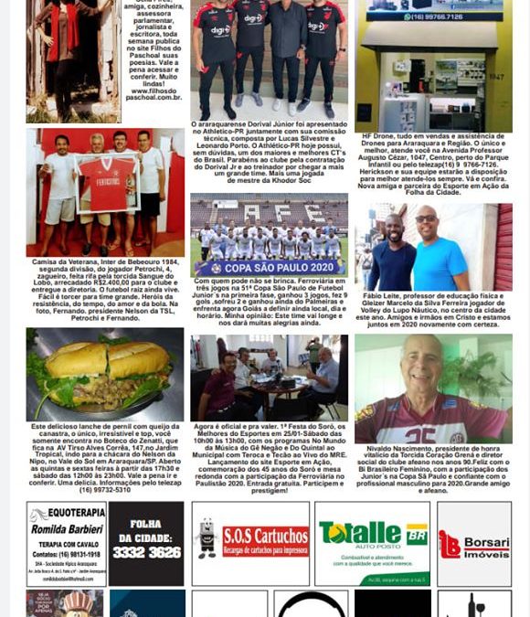 Página 6,Fatos e Fotos,Folha da Cidade de Araraquara,Sexta feira,10/01/2020!