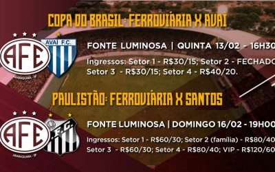 Ferroviária começa a venda de ingressos para os jogos com o Avaí e Santos na Fonte Luminosa!Araraquara News!