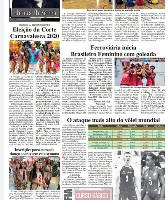 Página 6,Jonas Bezerra na Folha da Cidade de Araraquara,11/02/2020 – Terça-feira!
